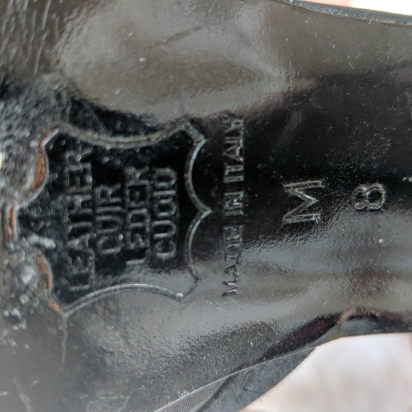 YSL black dressy ankle strap high heal shoes, size 8 M - Picture 11 of 13